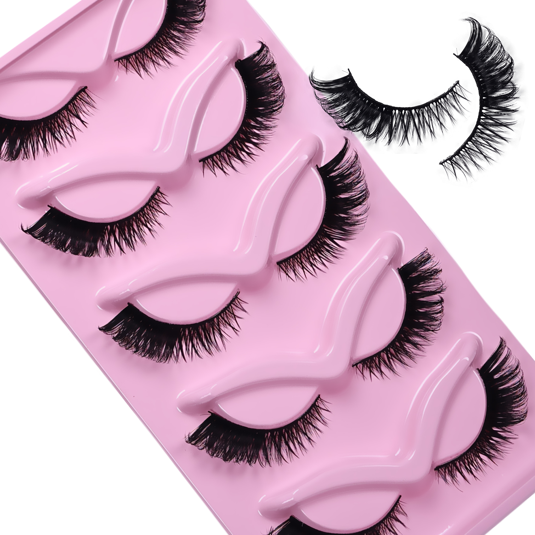 5 Pairs Cat Eye Lashes Fluffy  - Eyelash Extension Cat Eye Wispy ulasan dan harga