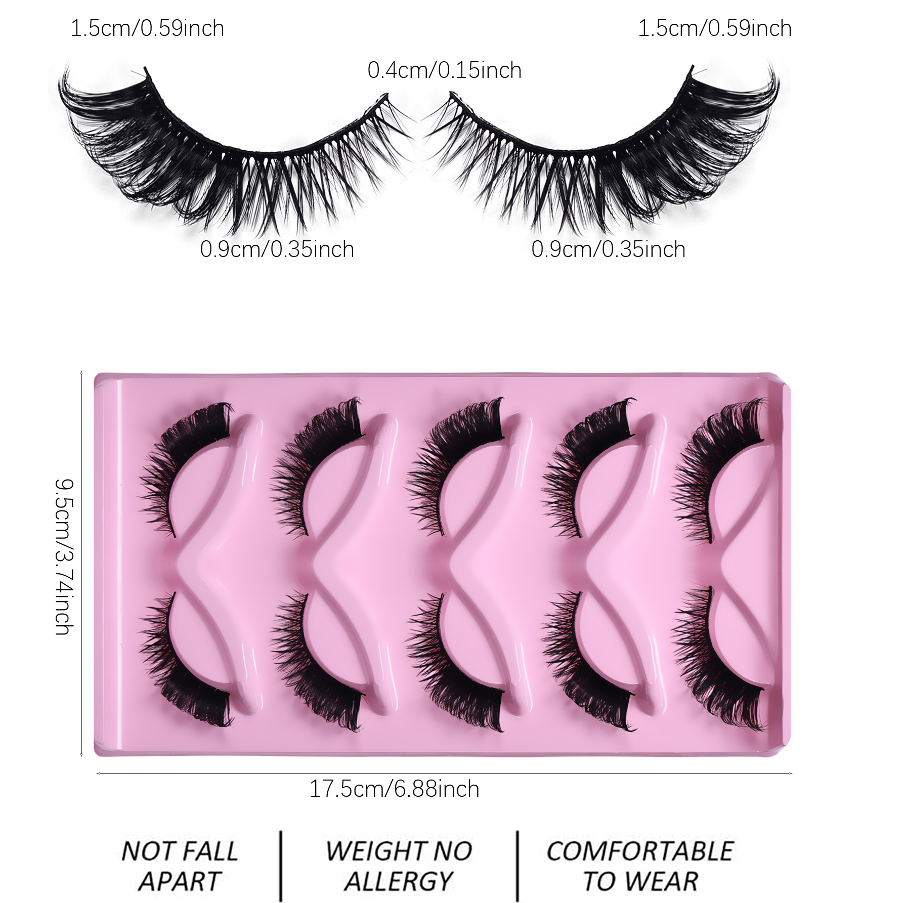 5 Pairs Cat Eye Lashes Fluffy  - Eyelash Extension Cat Eye Wispy ulasan dan harga