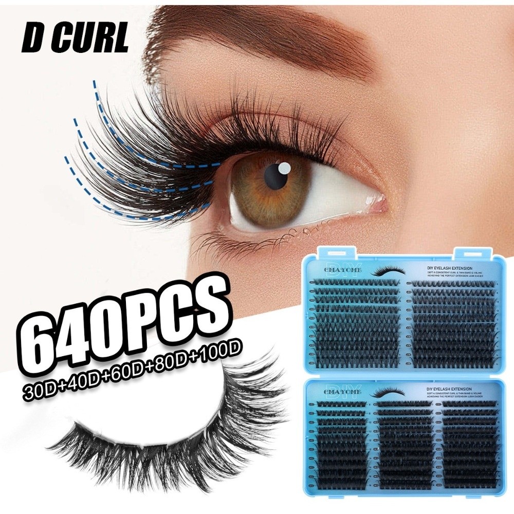 640Pcs 8-16mm Length False Eye - Eyelash Extension Volume Lashes ulasan dan harga
