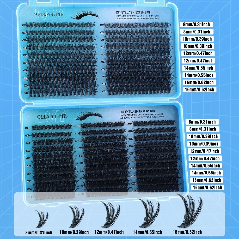 640Pcs 8-16mm Length False Eye - Eyelash Extension Volume Lashes ulasan dan harga