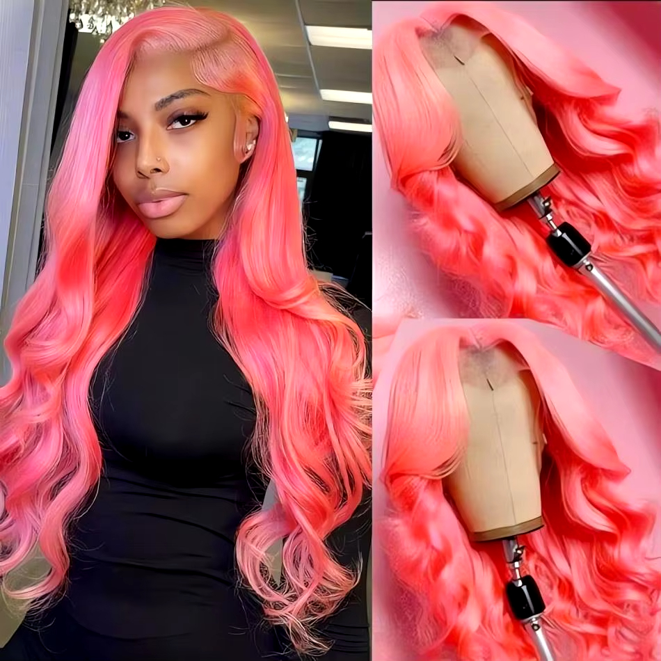 13x4 Body Wave Light Pink Lace - Eyelash Extension Natural Look ulasan dan harga