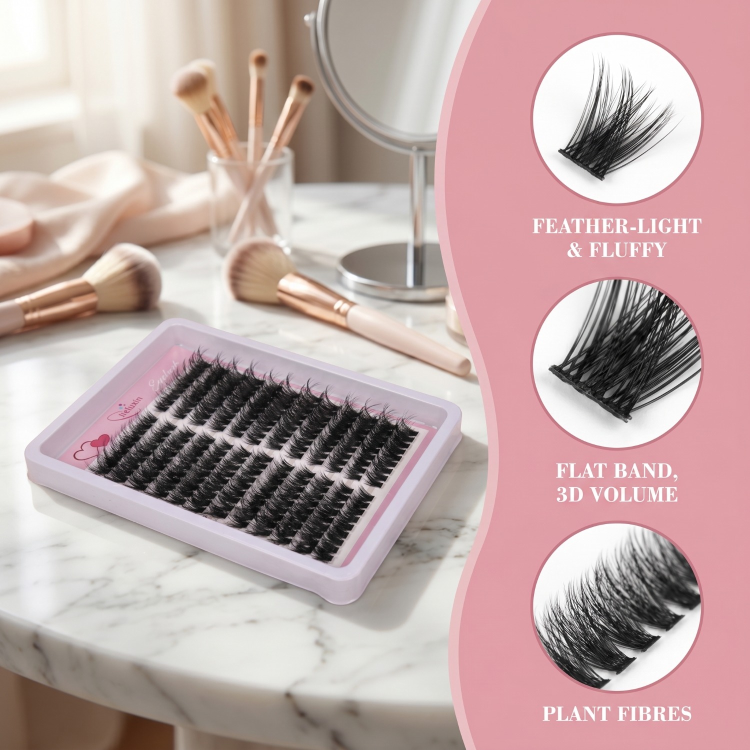 Fluffy Volume Cluster Lashes C - Eyelash Extension Cat Eye Wispy ulasan dan harga