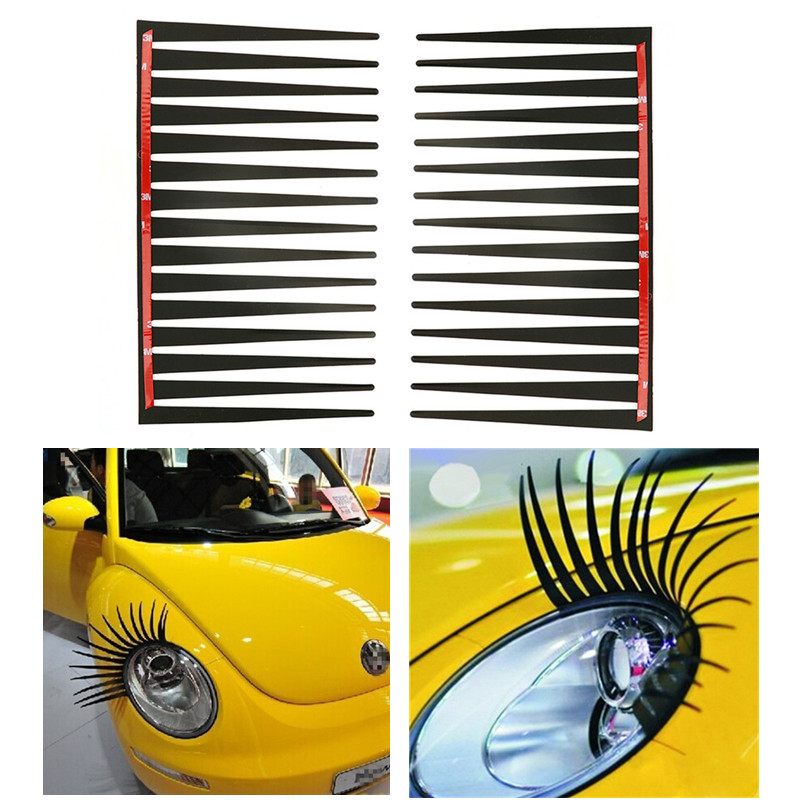 1pair Headlight Black Eyelash  - Lash Mapping Sticker ulasan dan harga