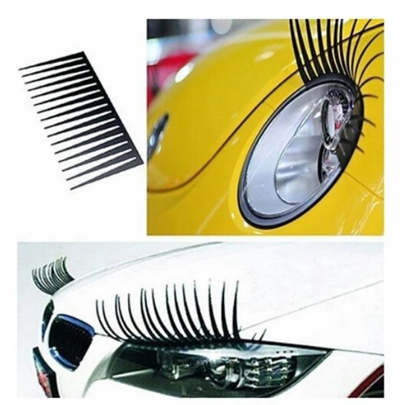 1pair Headlight Black Eyelash  - Lash Mapping Sticker ulasan dan harga