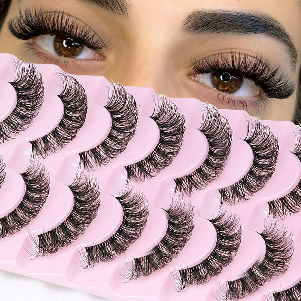 10 Pairs False Eyelashes 6D Su - Eyelash Extension Cat Eye Wispy ulasan dan harga
