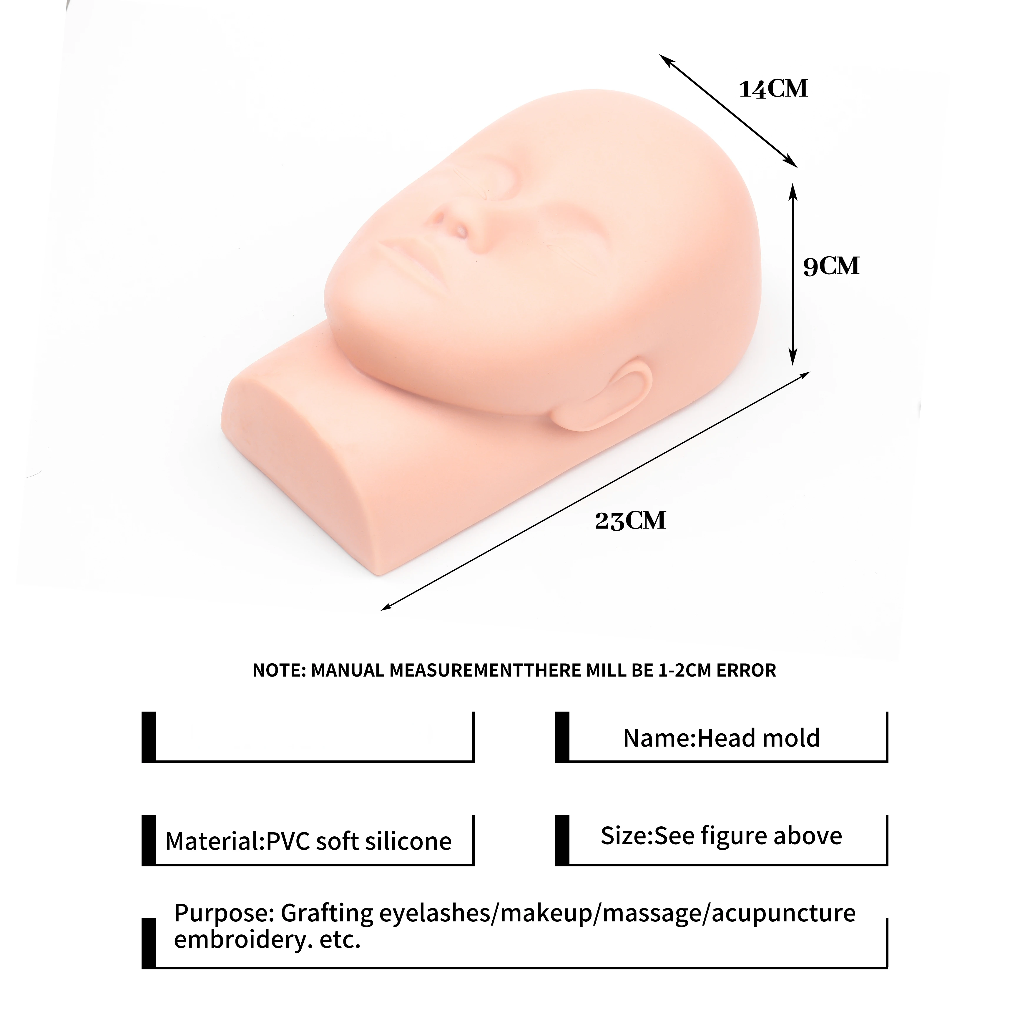 1pcs Training Head&10 sheet La - Lash Mapping Sticker ulasan dan harga