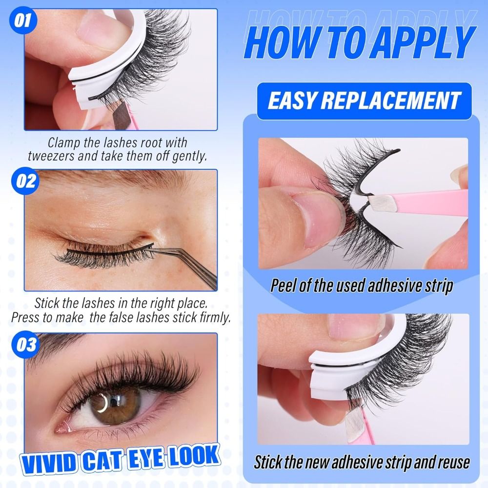 Pre Glued Self Adhesive Eyelas - Eyelash Extension Cat Eye Wispy ulasan dan harga