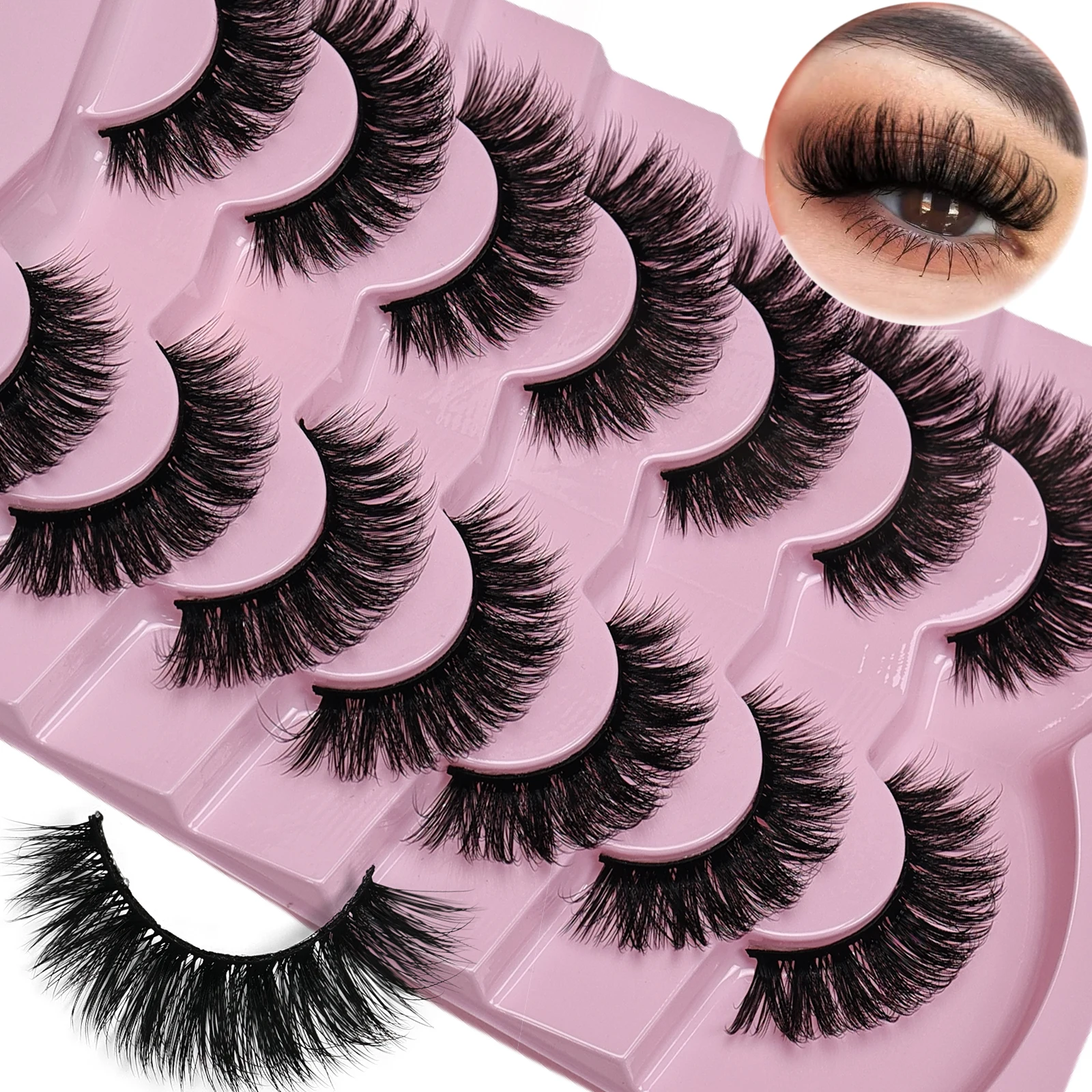 7 Pairs Cat Eye Lashes Volume  - Eyelash Extension Cat Eye Wispy ulasan dan harga